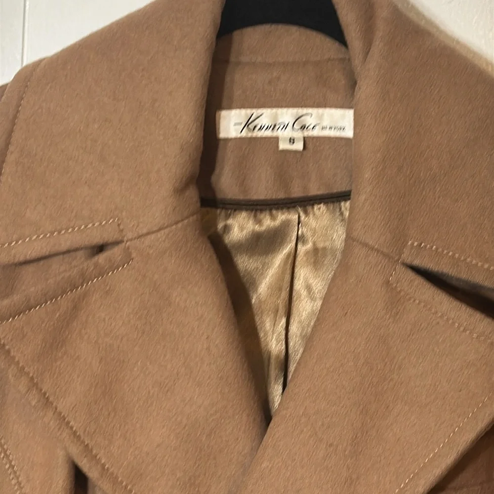 Kenneth Cole peacoat wool double breasted tan camel coat - Picture 2 of 6